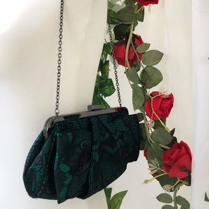 Emerald Green Bow Clutch